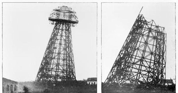 Po wypadku w 1906 wieża pochyliła się i straciła kopułę. Wizjoner już nigdy jej nie naprawił /archiwum prywatne