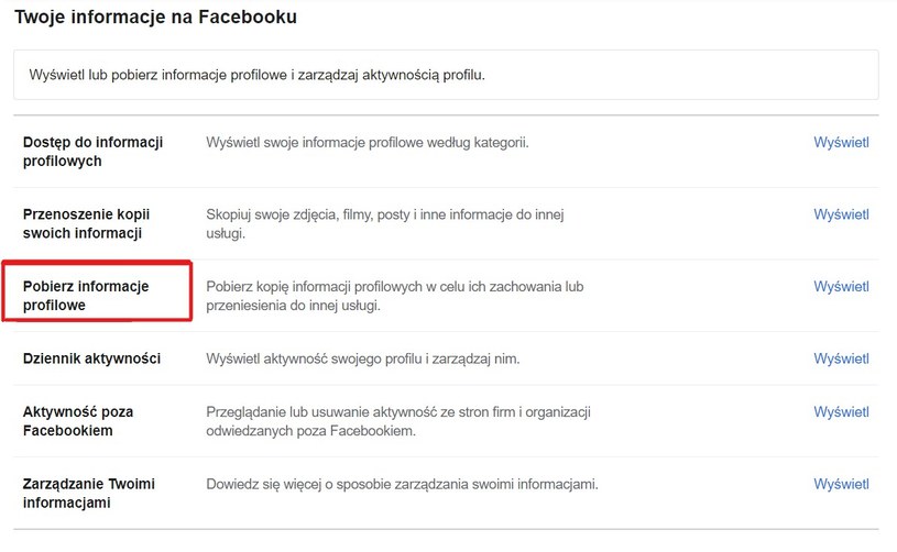 Pobieranie danych z Facebooka. /Facebook.com /materiał zewnętrzny