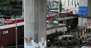 Pociąg wpadł w autobus, pojazdy stanęły w płomieniach. Wiele ofiar