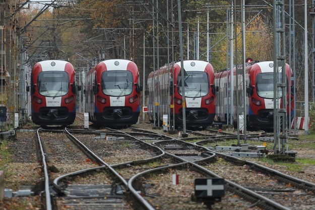 Pociągi stojące na przystanku WKD Podkowa Leśna Główna /Paweł Supernak /PAP