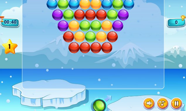 Początek gry click Bubble Shooter Winter Pack