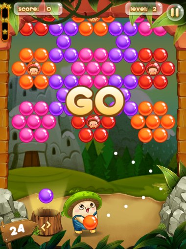 Początek gry kulki Bubble Pop Adventures