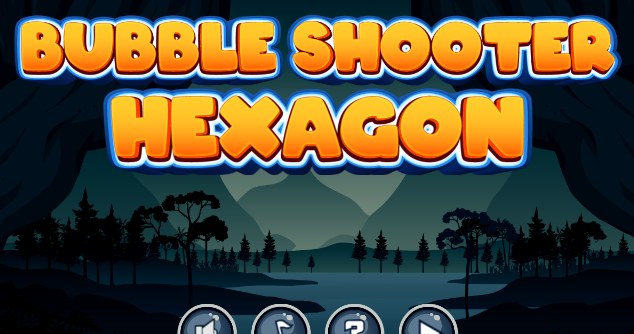 Początek gry kulki Bubble Shooter Hexagon
