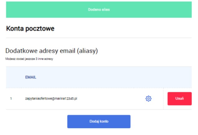 Poczta dla firmy -  dodany alias w Interia Pakiet dla Firm /INTERIA.PL