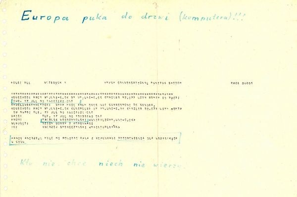 Poczta email - pierwsza wiadomość wysłana do Polski, 17 lipca 1990 roku, źródło: https://www.smartage.pl/pierwszy-email/ /materiały prasowe