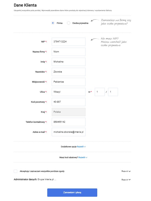 Poczta w domenie - formularz dla posiadaczy Poczty Interia /INTERIA.PL