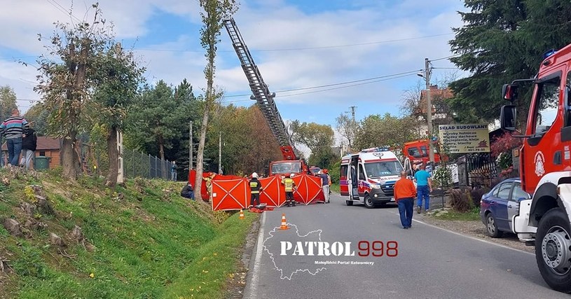 Pod wieliczką doszło do wypadku, w którym zginął strażak OSP /Patrol998-Małopolska /facebook.com