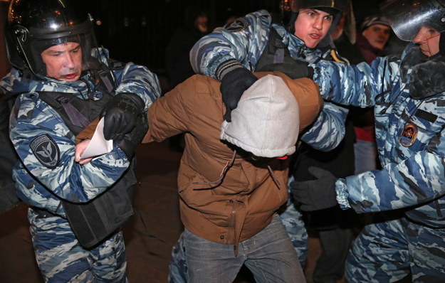Podczas demonstracji doszło do masowych aresztowań /PAP/EPA/SERGEI ILNITSKY /PAP/EPA