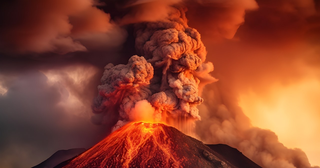 Podczas erupcji wypływa lawa, a do atmosfery uwalniane są pyły i gazy /123RF/PICSEL