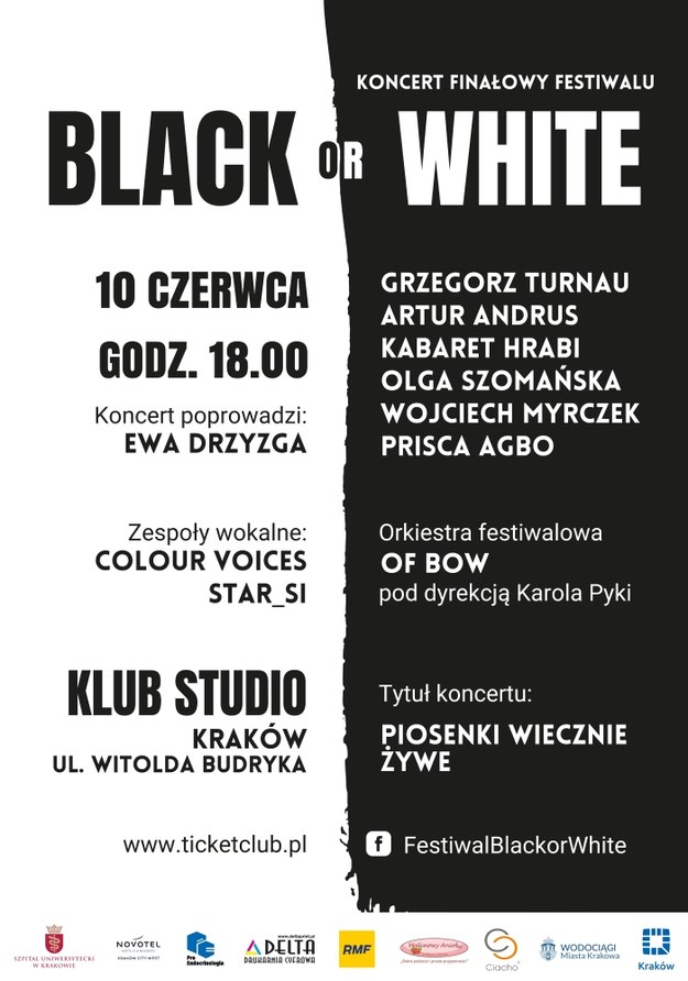 Podczas finału festiwalu "Black or white", który odbędzie się 10 czerwca w Krakowie wystąpią gwiazdy polskiej sceny muzycznej. /Materiały prasowe