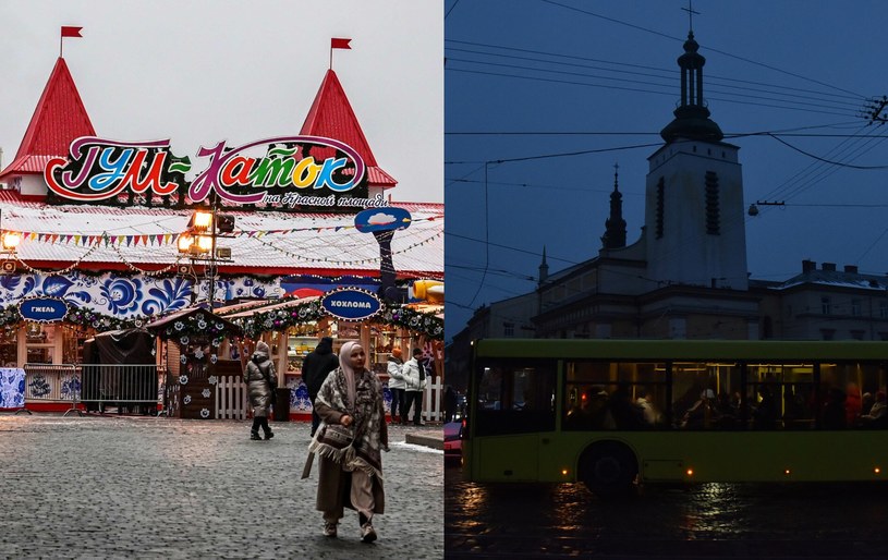 Podczas gdy Moskwa wywiesiła świąteczne dekoracje na Placu Czerwonym, Lwów tonie w ciemnościach /AA/ABACA, YURI KADOBNOV/AFP /