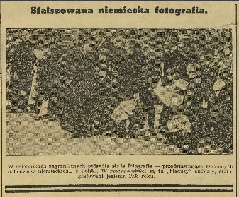 Podczas "wojny nerwów" polskie gazety starały się także pokazywać przypadki fake newswów rozpowszechnianych przez Niemców. /Kujawsko-Pomorska Biblioteka Cyfrowa /materiał zewnętrzny