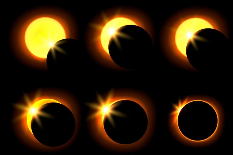 Podczas zaćmienia Słońca można obserwować różne fazy tego zjawiska. /123rf.com /123RF/PICSEL