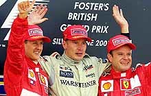 Podium GP Wielkiej Brytanii w 2001 r. /poboczem.pl