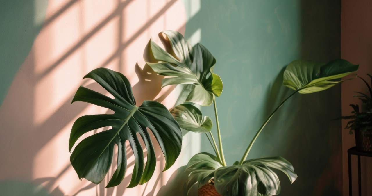 Podlewanie monstery odżywką z cynamonu skutecznie ją wzmocni /123RF/PICSEL                 /INTERIA.PL