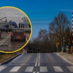 Podniesione rogatki, pędzący pociąg. O włos od tragedii na przejeździe kolejowym