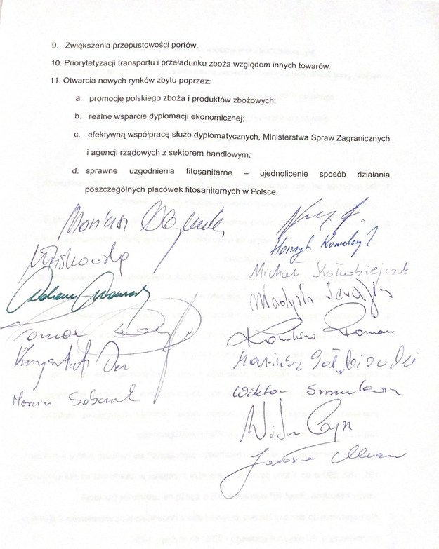 Podpisy pod porozumieniem /RMF24