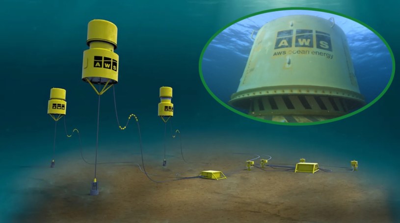 Podwodna boja może okazać się rewolucyjnym narzędziem do ujarzmienia energii morskich fal i zamienienie jej w prąd /AWS Ocean Energy /materiały prasowe