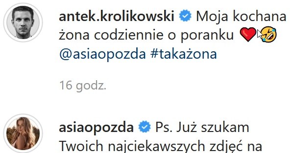 Pogaduszki małżonków na Instagramie /Instagram