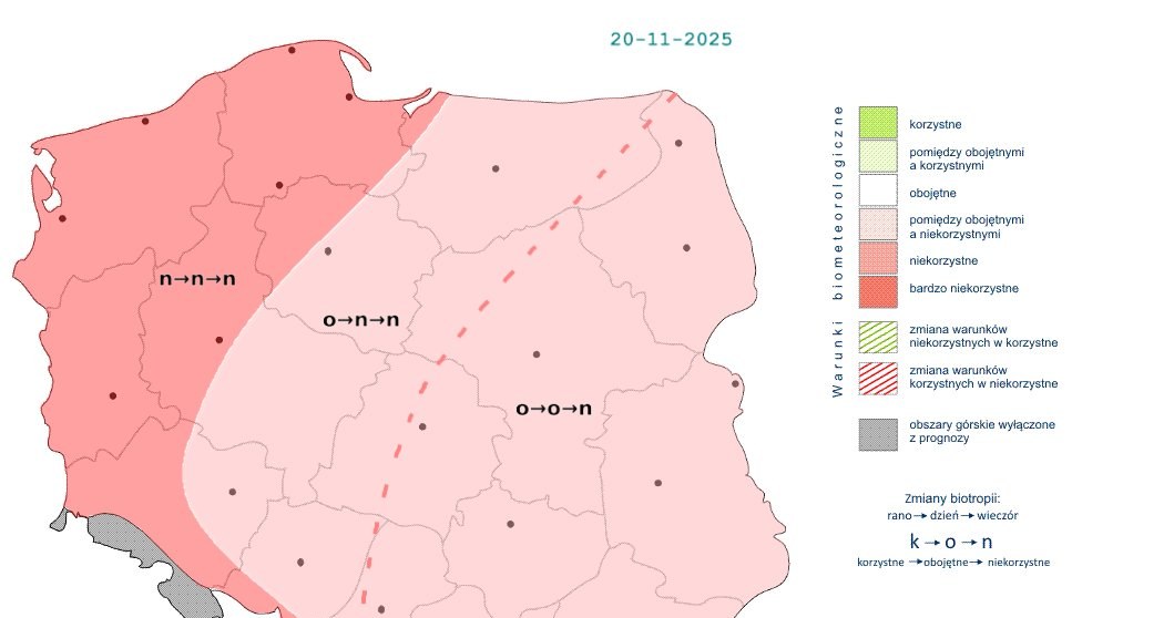 Pogoda będzie niekorzystna na północnym zachodzie przez cały dzień. Z czasem warunki pogorszą się w reszcie kraju /IMGW /