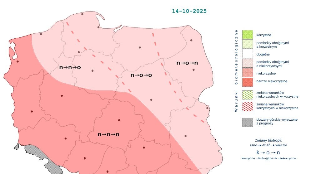Pogoda będzie niekorzystna praktycznie we wszystkich regionach, na zachodzie i południu przez cały dzień /IMGW /