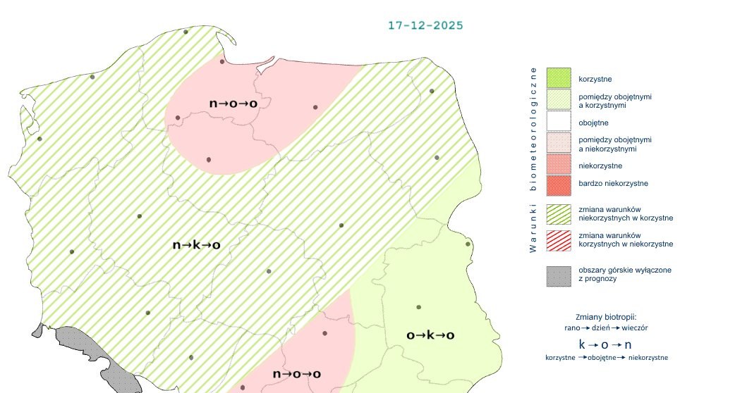 Pogoda będzie przeważnie korzystnie wpływać na nasz organizm, z wyjątkiem okresów, w których pojawią się mgły /IMGW /