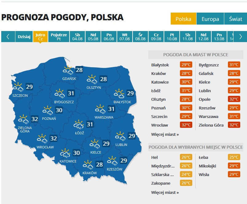 Pogoda na jutro /interia
