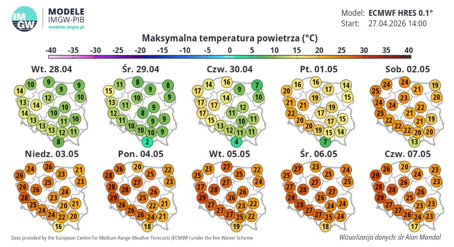 Pogoda na majówkę, fot. IMGW /