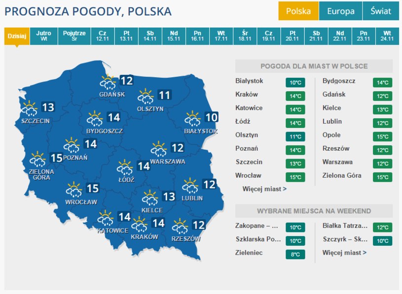 Prognoza Pogoda Przed Nami Cieply Jak Na Listopad Tydzien Pogoda W Interia Pl