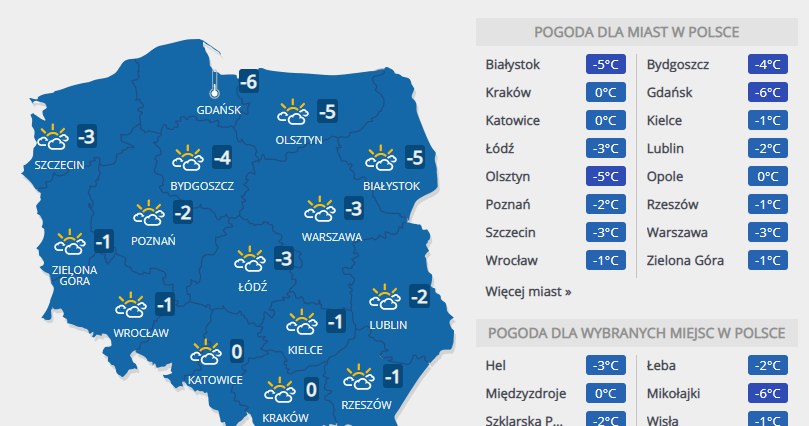 Pogoda na wtorek /INTERIA.PL