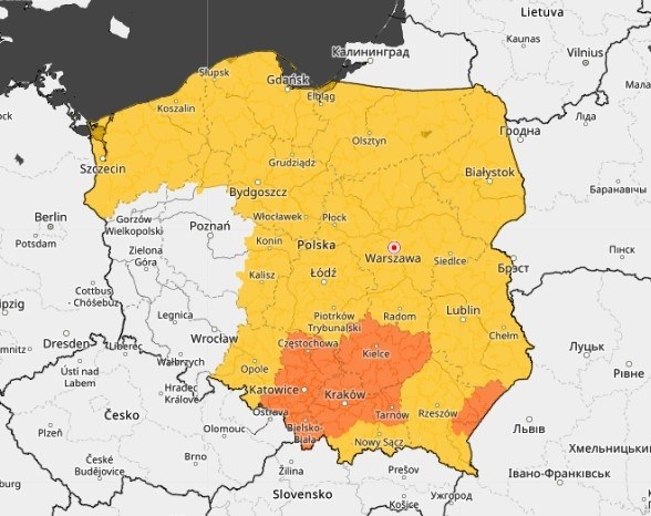 Pogoda: Ostrzeżenia IMGW przed burzami; większość obowiązuje do 06.06.2025 /IMGW /Materiały prasowe