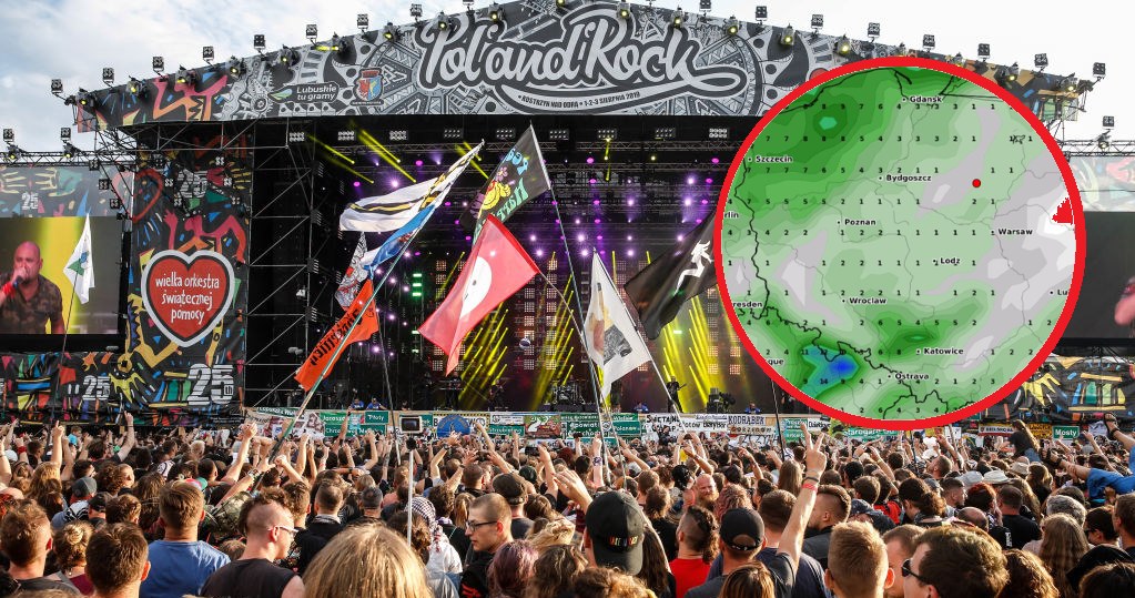 Pogoda podczas Pol'and'Rock Festival 2023 będzie wymagająca. Trzeba się liczyć z burzami oraz opadami deszczu. Nie każdy dzień będzie jednak tak samo ciężki /Dominika Zarzycka/NurPhoto via Getty Images/WXCHARTS /