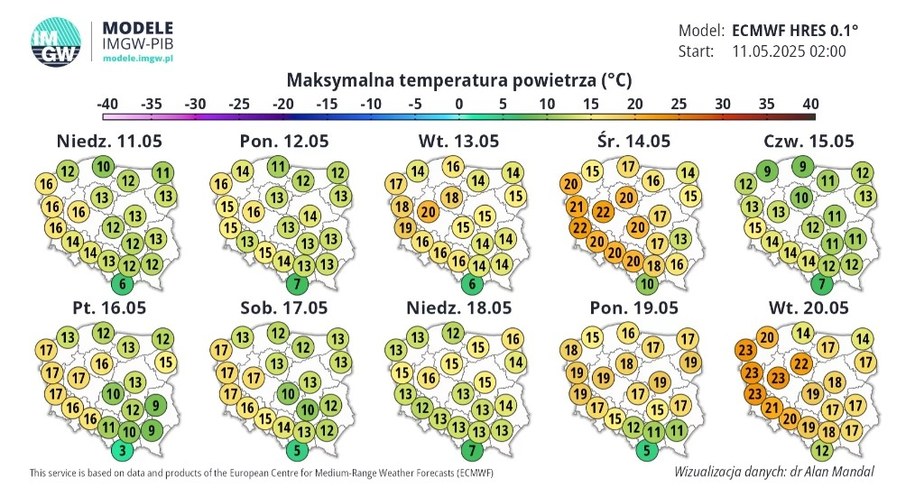 Pogoda: Prognoza długoterminowa, maj 2025 /IMGW /Materiały prasowe