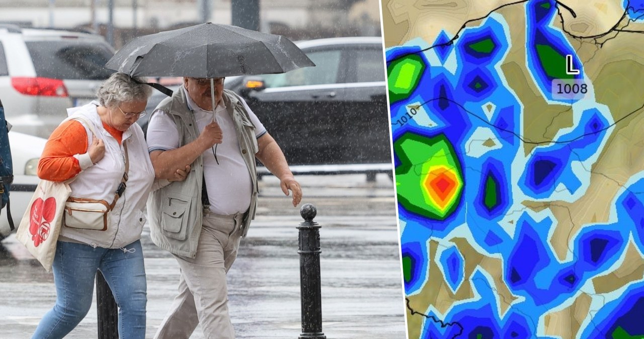 Pogoda w czwartek będzie deszczowa w całym kraju, a miejscami na północy i południu również burzowa. Wysoko w Tatrach może nawet popadać deszcz ze śniegiem /PAP/Rafał Guz/WXCHARTS /