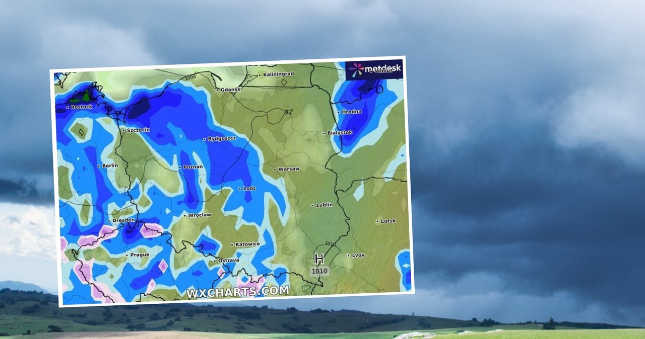 Pogoda w czwartek będzie nieprzyjemna, szczególnie na zachodzie kraju. Pojawi się dużo deszczu i deszczu ze śniegiem, nie zabraknie też burz. Dzień będzie chłodny, z temperaturami do 12 stopni Celsjusza /kb79/123rf/WXCHARTS /