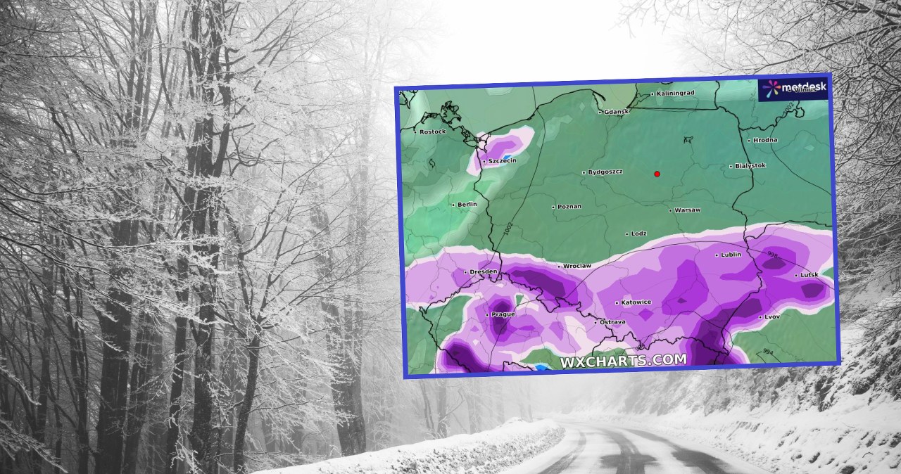 Pogoda we wtorek będzie zimowa, szczególnie na południu Polski. Potem nadejdą mrozu, które lokalnie mogą wynieść nawet -11 stopni Celsjusza /milanares/123rf/WXCHARTS /