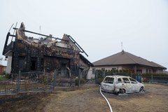 Pogorzelisko po wybuchu gazociągu w Murowanej Goślinie