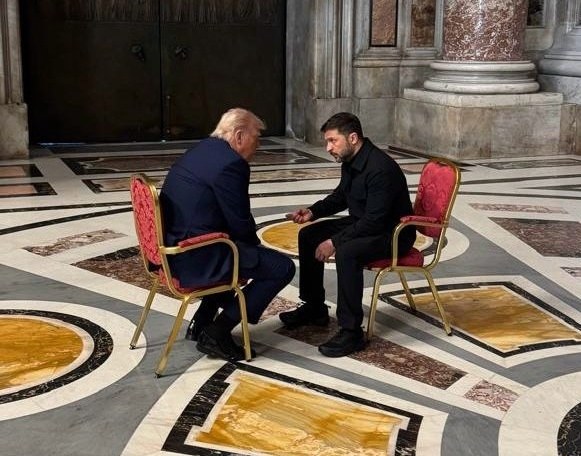 Pogrzeb papieża Franciszka, 26.04.2025, spotkanie Trump-Zeleński /Wołodymyr Zełenski/X /