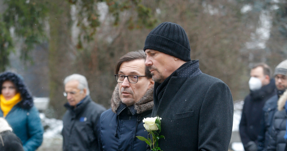 Pogrzeb Tadeusza Rossa. Na zdjęciu Dariusz Kordek i Krzysztof Ibisz /Norbert Nieznanicki /AKPA