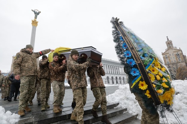 Pogrzeb ukraińskiego żołnierza w Kijowie /SERGEY DOLZHENKO /PAP/EPA