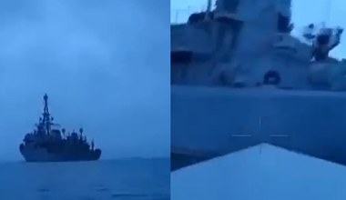 Pokazano nagranie z ataku drona na rosyjski okręt. "To poważny cios"