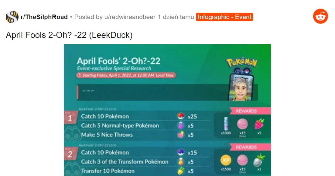 Pokemon Go - zdjęcie zamieszczone w serwisie Reddit.com przez użytkownika @redwineandbeer /materiały źródłowe