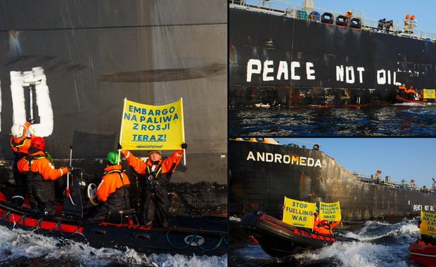 "Pokój zamiast ropy". Protest Greenpeace w Naftoporcie w Gdańsku 