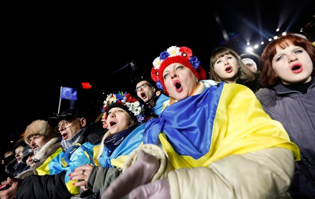 Pół miliona ludzi witało Nowy Rok na Euromajdanie /SERGEY DOLZHENKO /PAP/EPA