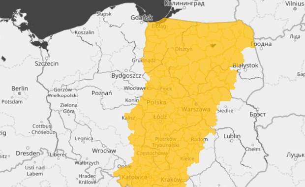Pół Polski na żółto. IMGW ostrzega