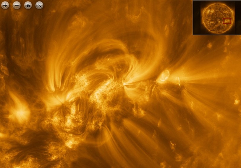 Pola magnetyczne i plazma na Słońcu widoczne na obrazie z Solar Orbiter /ESA /materiały prasowe