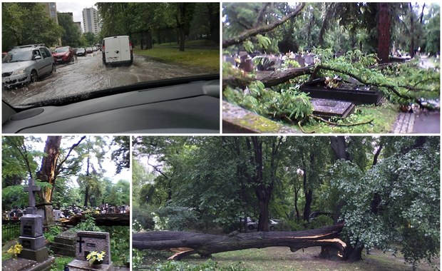 Połamane drzewa, podtopione budynki. Nawałnica przeszła nad Krakowem