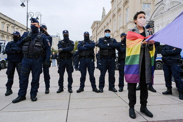 Policja i uczestnicy protestu /Mateusz Marek /PAP