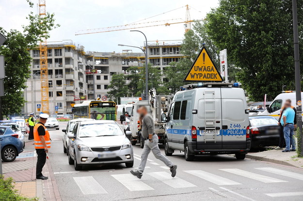 Policja na miejscu wypadku /Rafał Guz /PAP