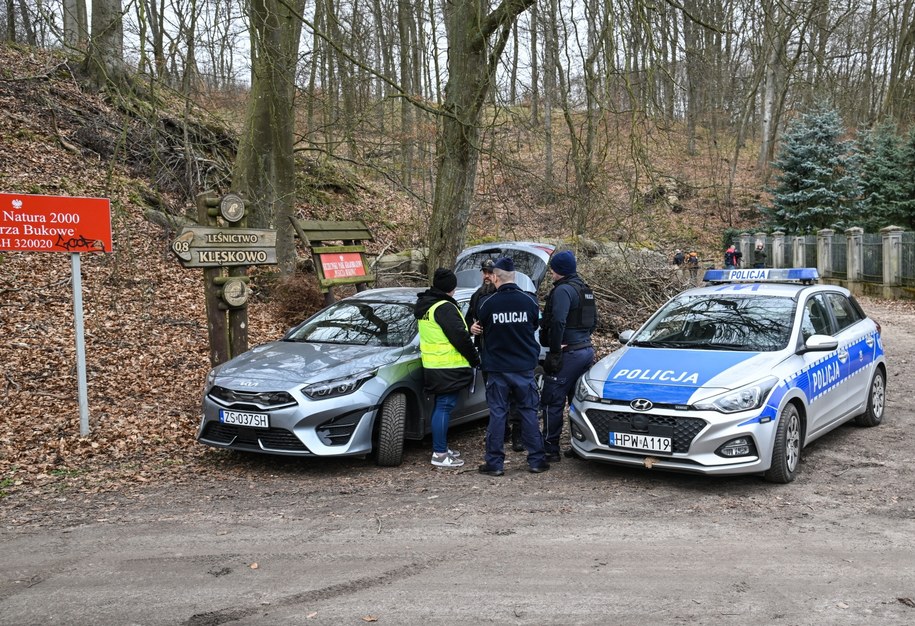 Policja na miejscu wypadku /	Marcin Bielecki   /PAP